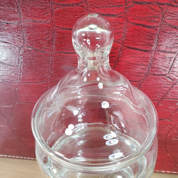 Princess House Heritage Candy Dish 5" clear etched trinket stackable vtg - Picture 2 of 7